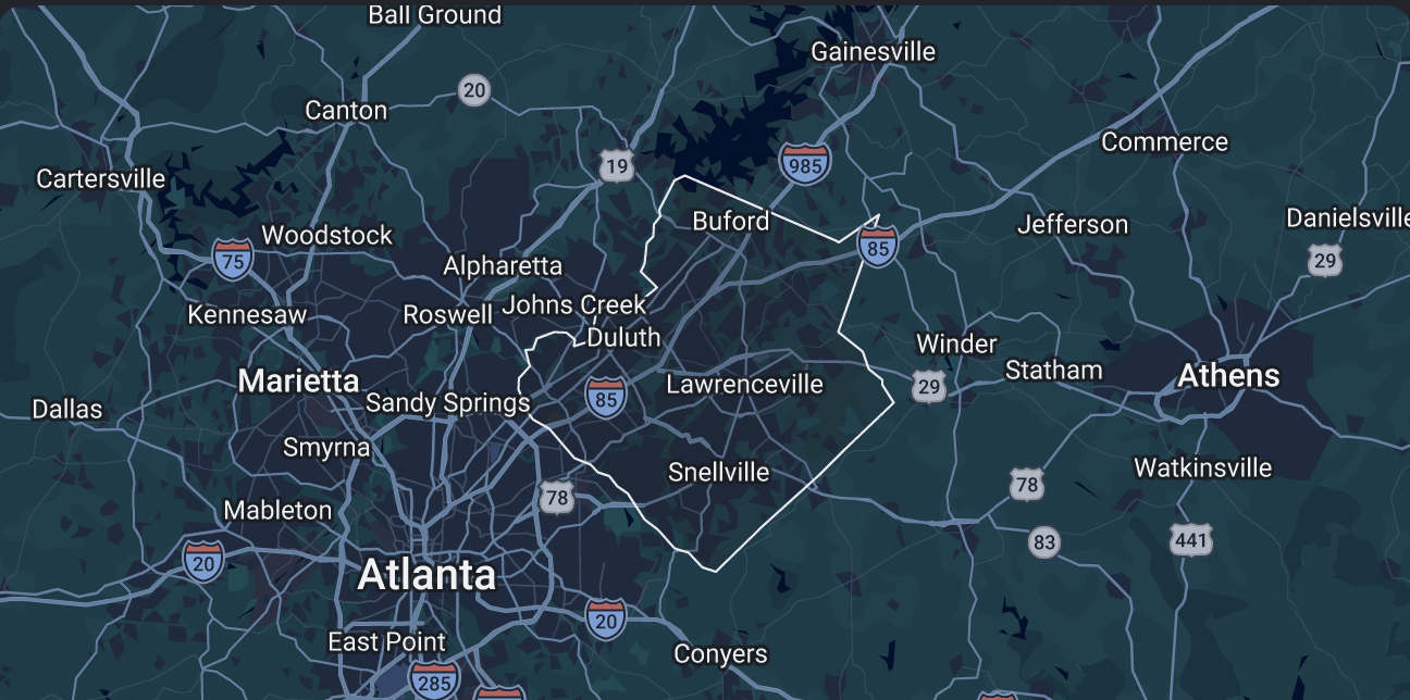 Northeast Georgia map