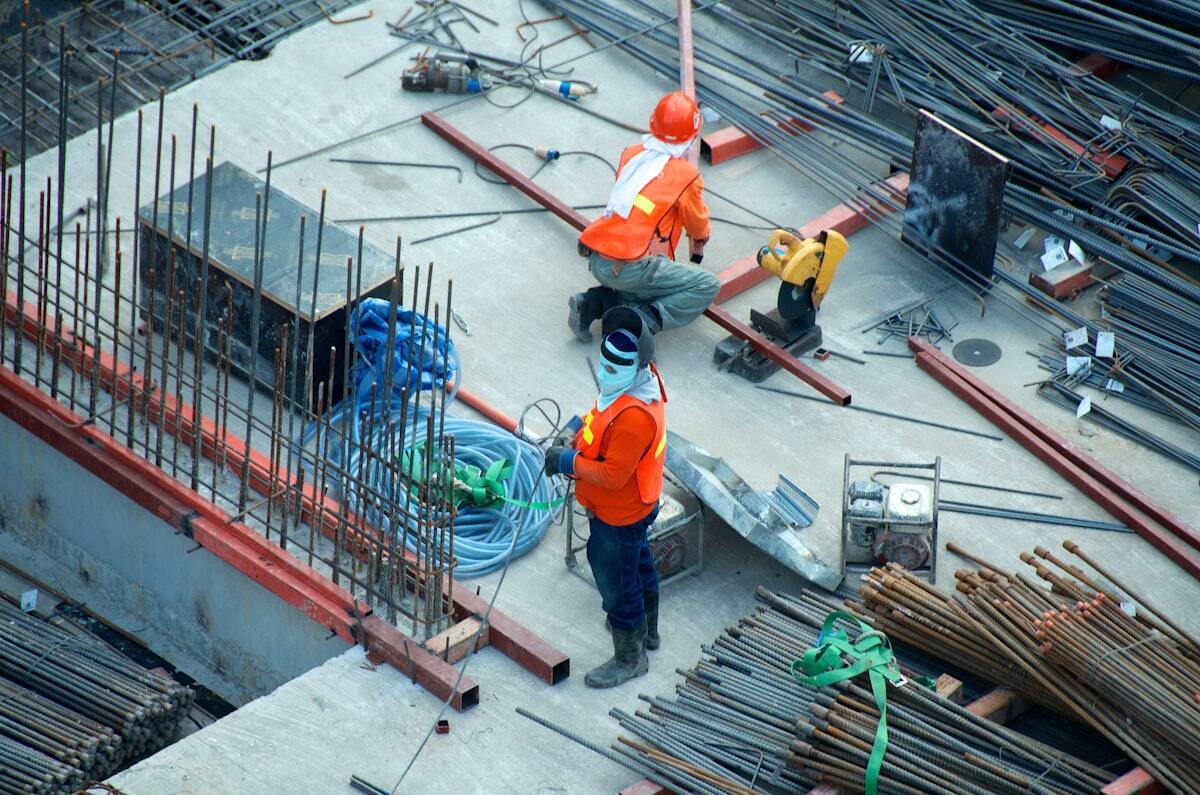 Construction debris pile